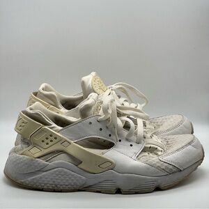 Nike Air Huarache White & Cream Sneakers